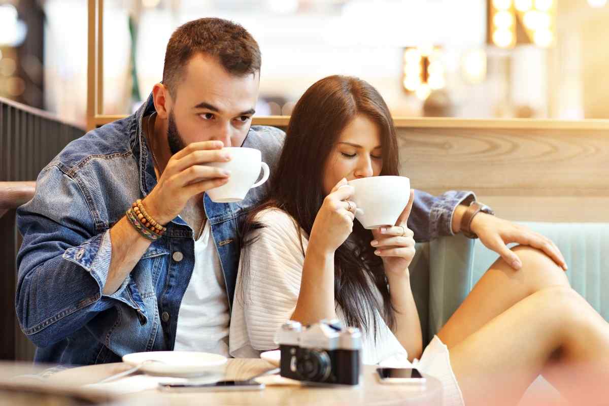 A couple laughing together and fully engaged in a spontaneous shared moment