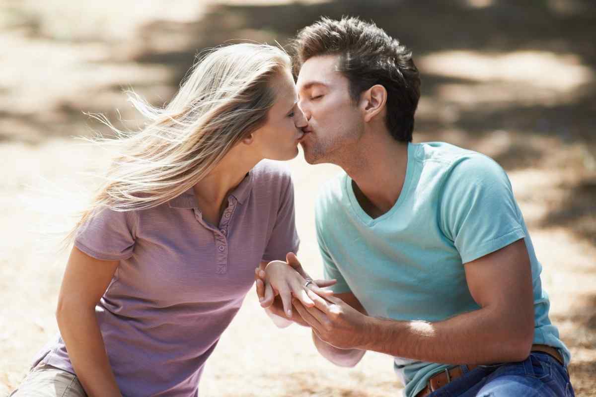An expressive couple sharing a joyful, energetic connection that feels equally matched