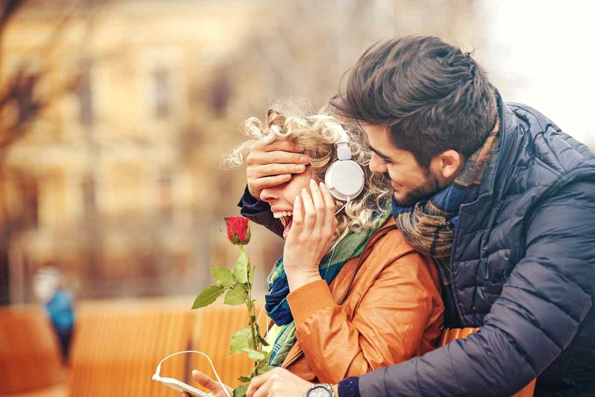 Two people reconnecting with easy conversation and laughter
