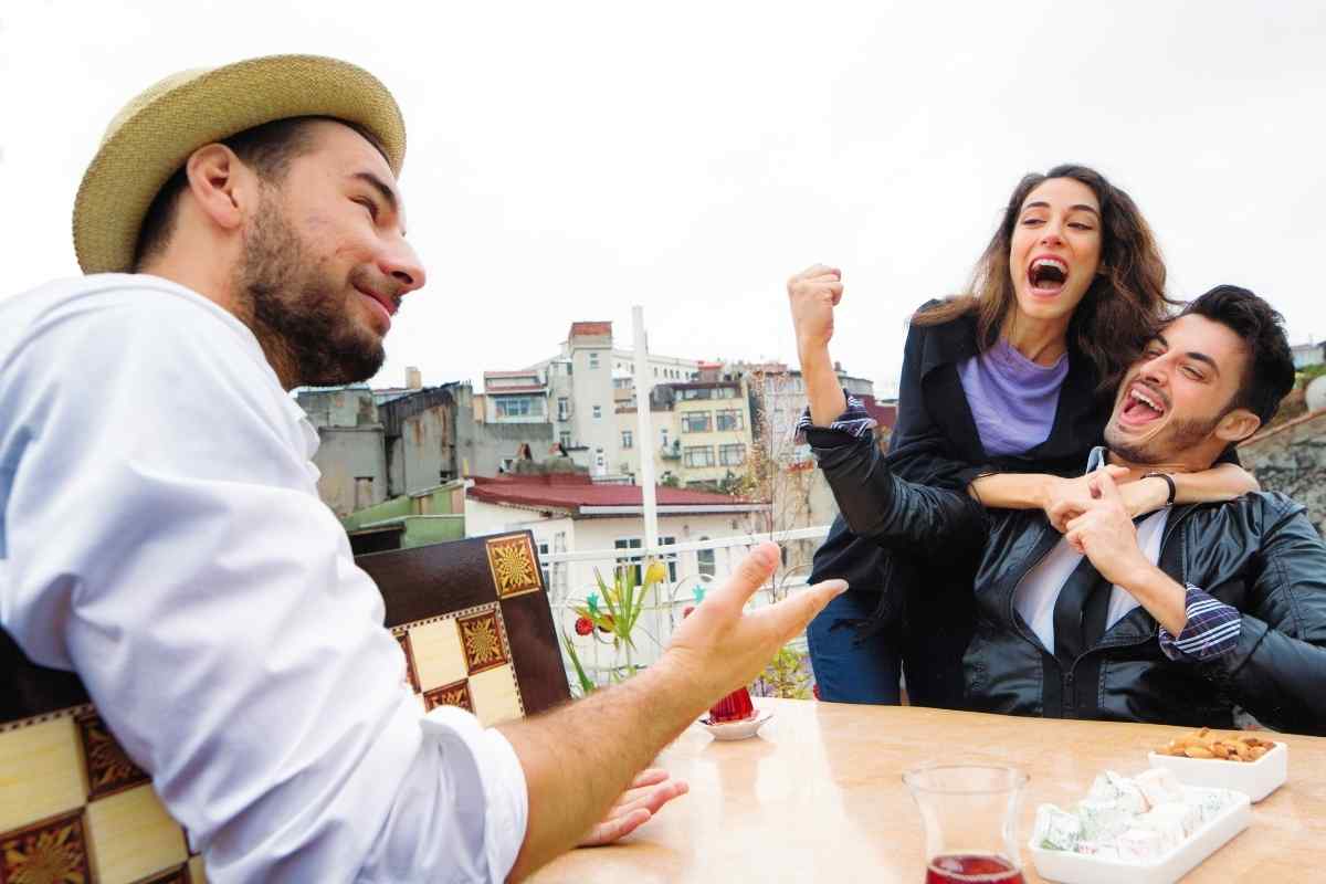 Two people reconnecting through honest conversation outdoors