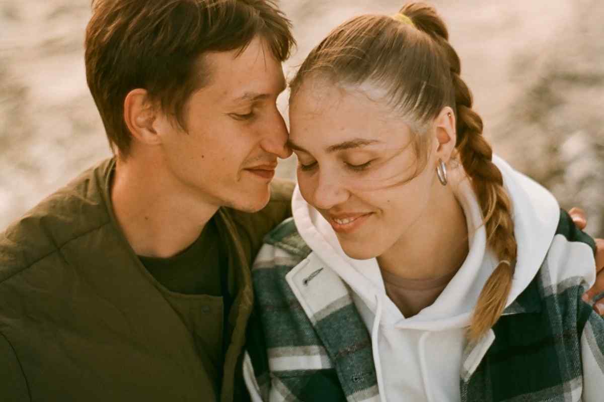 Couple sharing a warm and engaged moment together