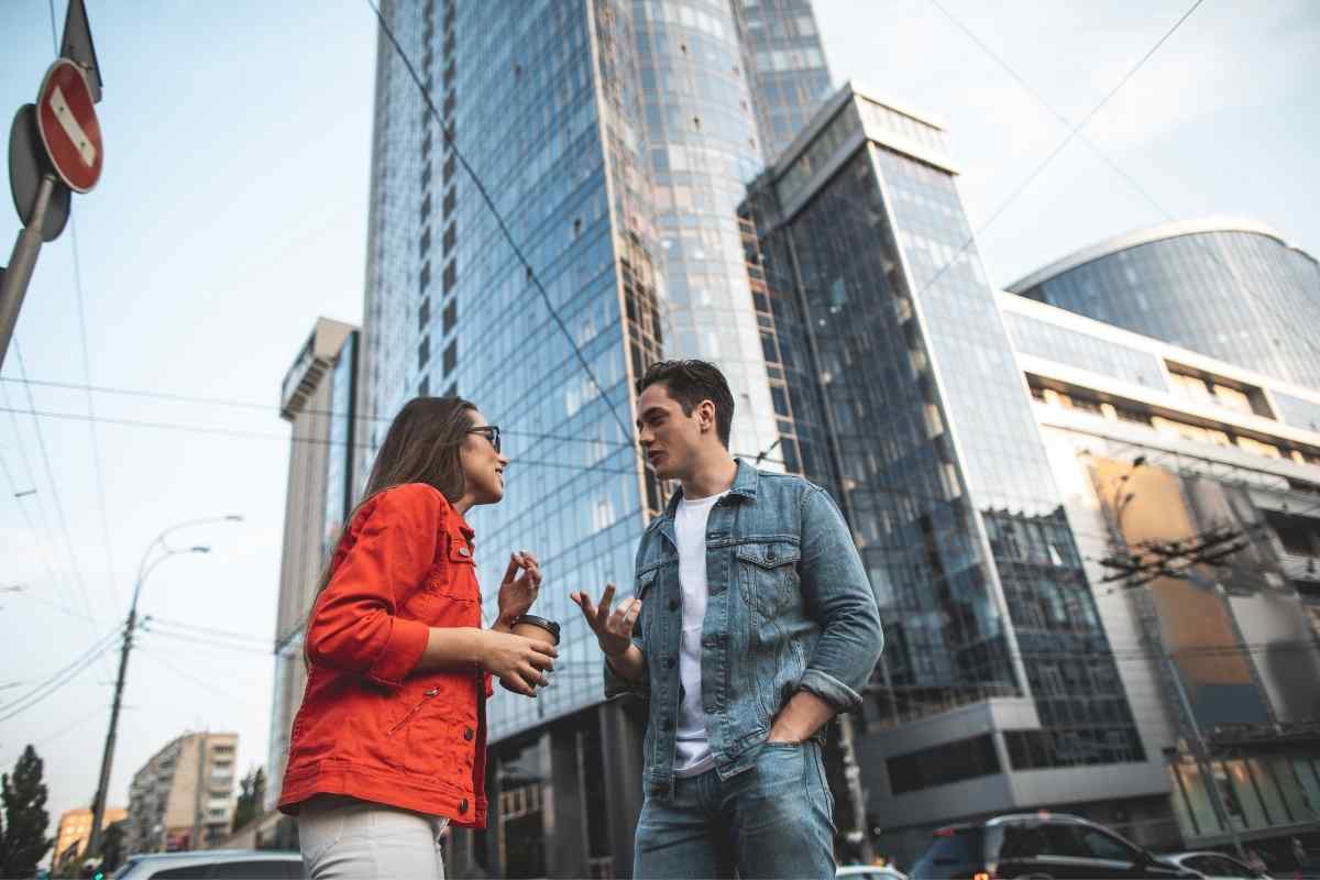 A woman moving purposefully through her own life, representing the forward-focused self-improvement that an Aries man notices and respects