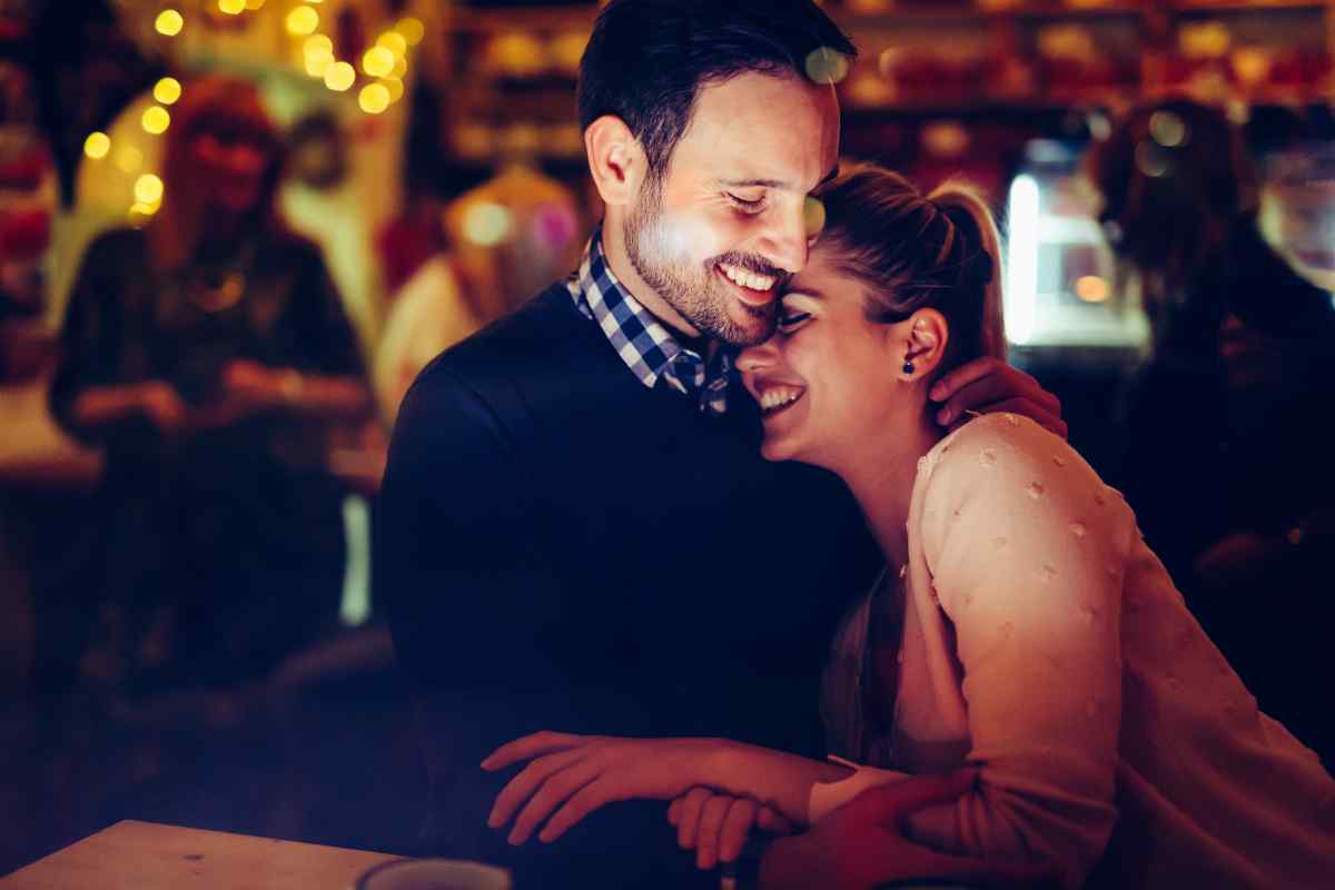 Couple on a date - confident expression of interest and genuine connection