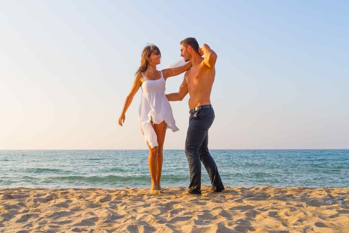 A couple in a calm, private moment of physical connection and mutual trust