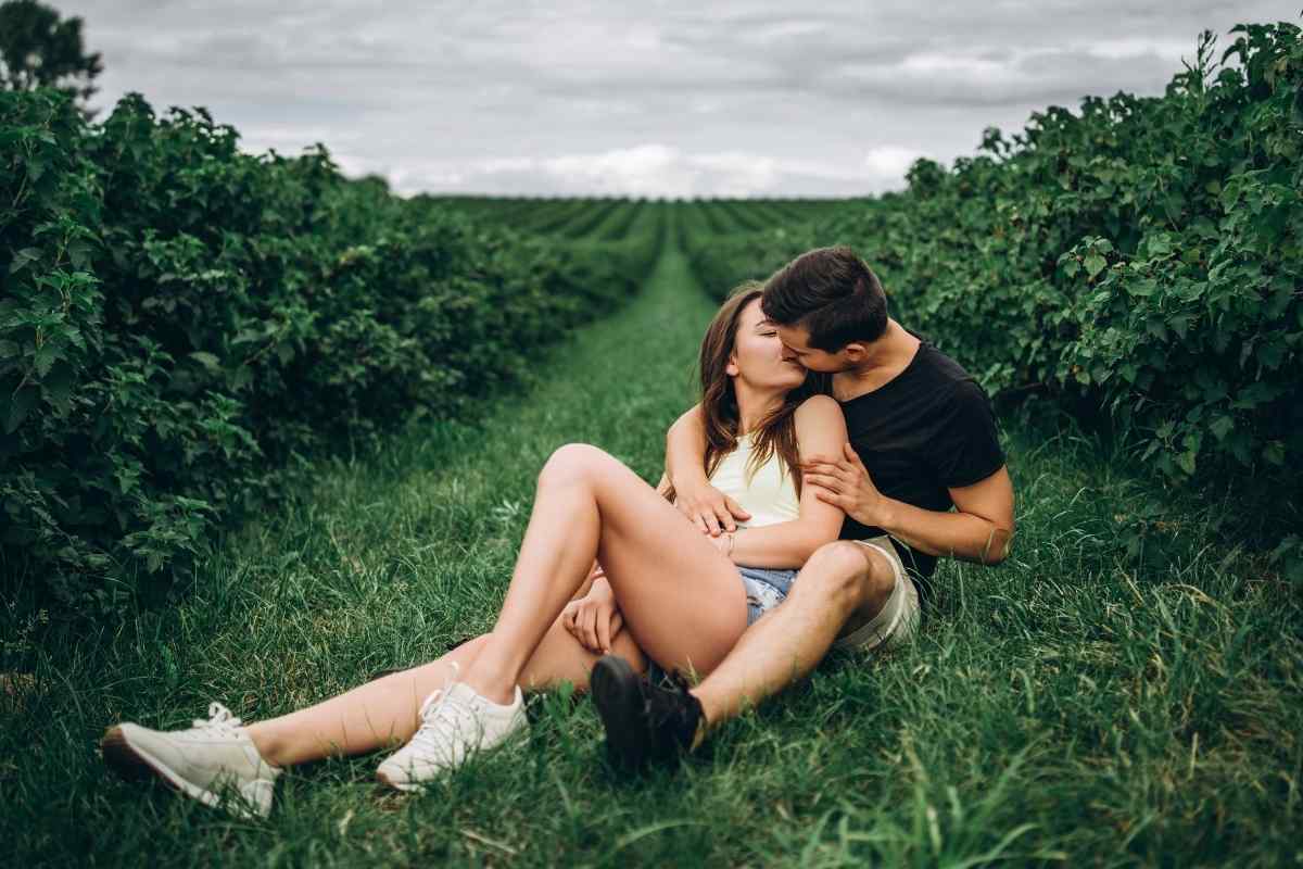 A couple sharing a slow, sensuous moment of connection