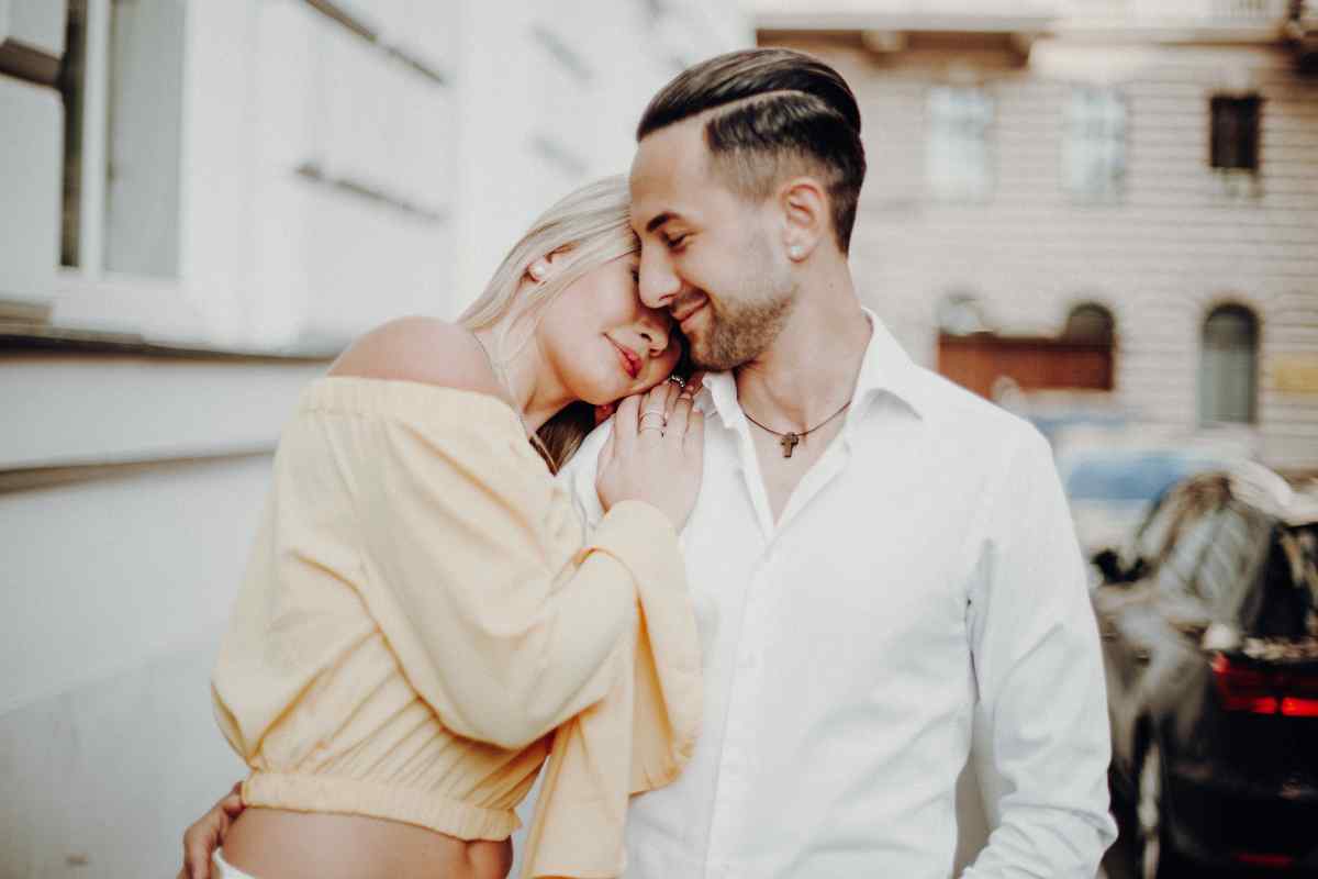 A Scorpio woman in a close, deeply connected moment with her partner