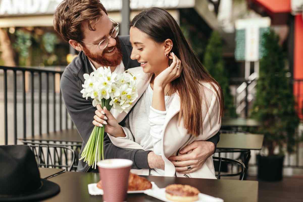 A couple sharing an intimate, attentive moment together
