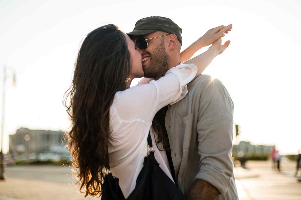 A couple sharing a relaxed, connected moment together