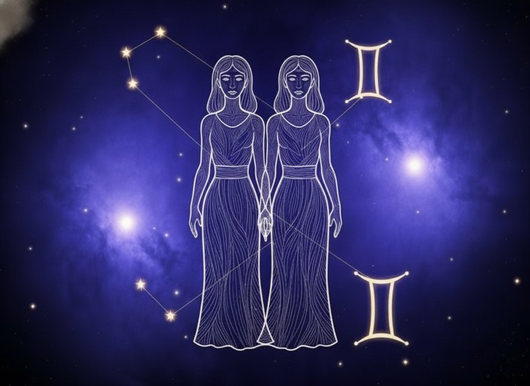 The Gemini zodiac constellation, the sign linked to The Lovers