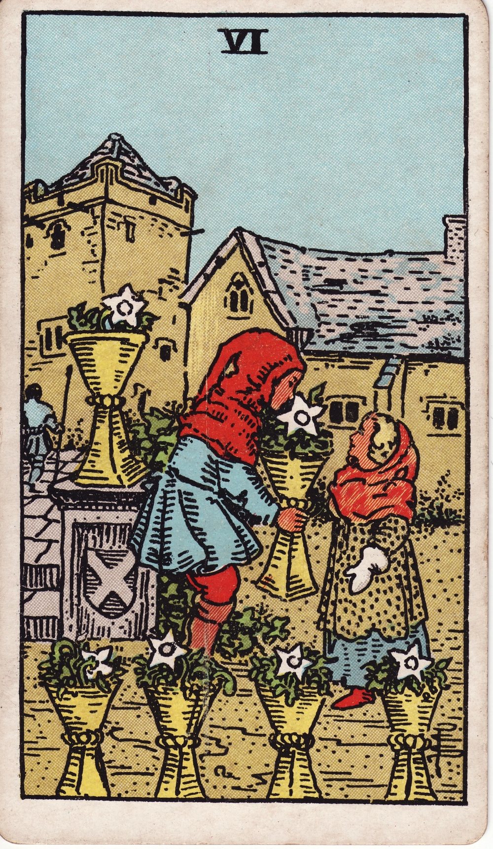 The Six of Cups card in the Rider-Waite-Smith tarot deck