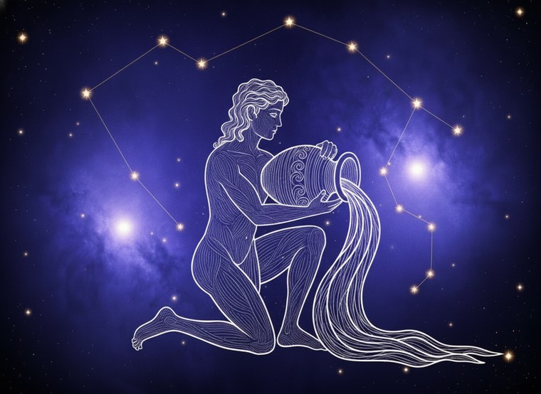 The Aquarius zodiac constellation, the sign linked to The Star
