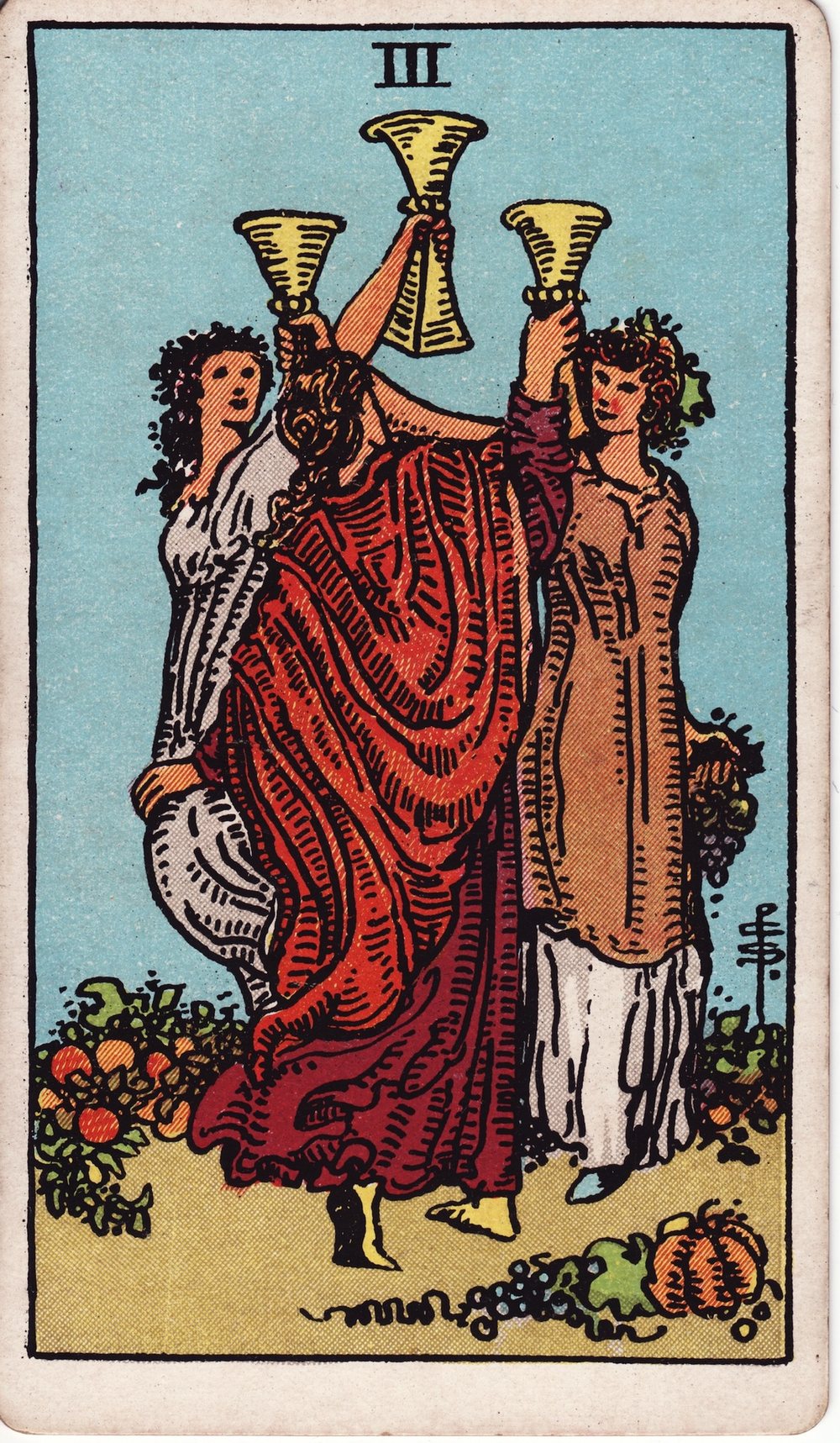 The Three of Cups card in the Rider-Waite-Smith tarot deck